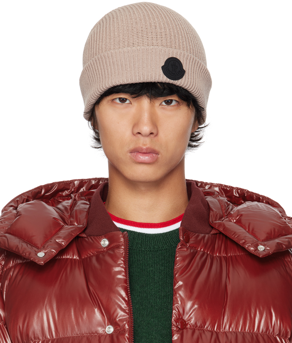 

Шапка с нашивкой-логотипом Moncler, Taupe