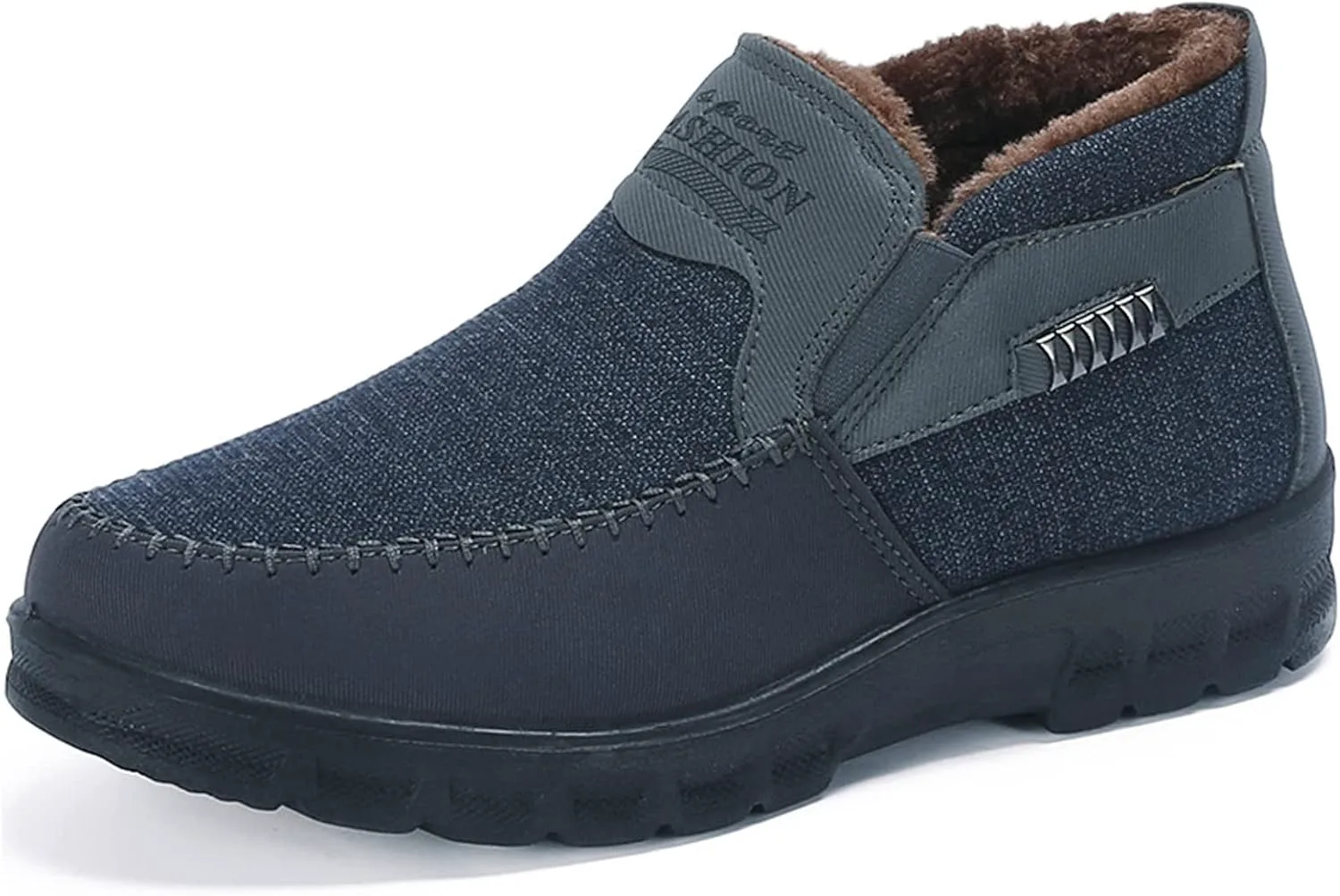 

Мужские зимние ботинки для снега с утеплителем, на меховой подкладке, хлопковые, на платформе, слипоны для повседневной ходьбы, противоскользящие лоферы, тканевые ботинки на щиколотку AngryMonkey, серый