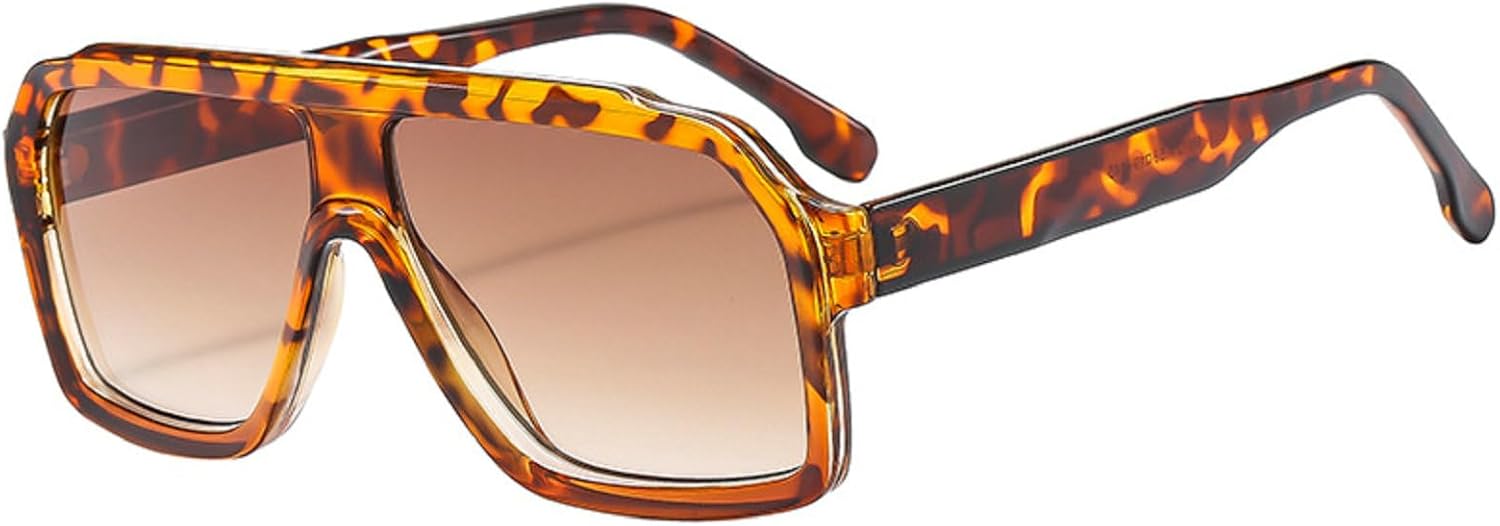 

Melrose Fashion — большие солнцезащитные очки для женщин и мужчин, роскошные очки-маски в крупной оправе, панк-очки, защита от УФ-излучения UV400, модель 6121, Leopard Tea