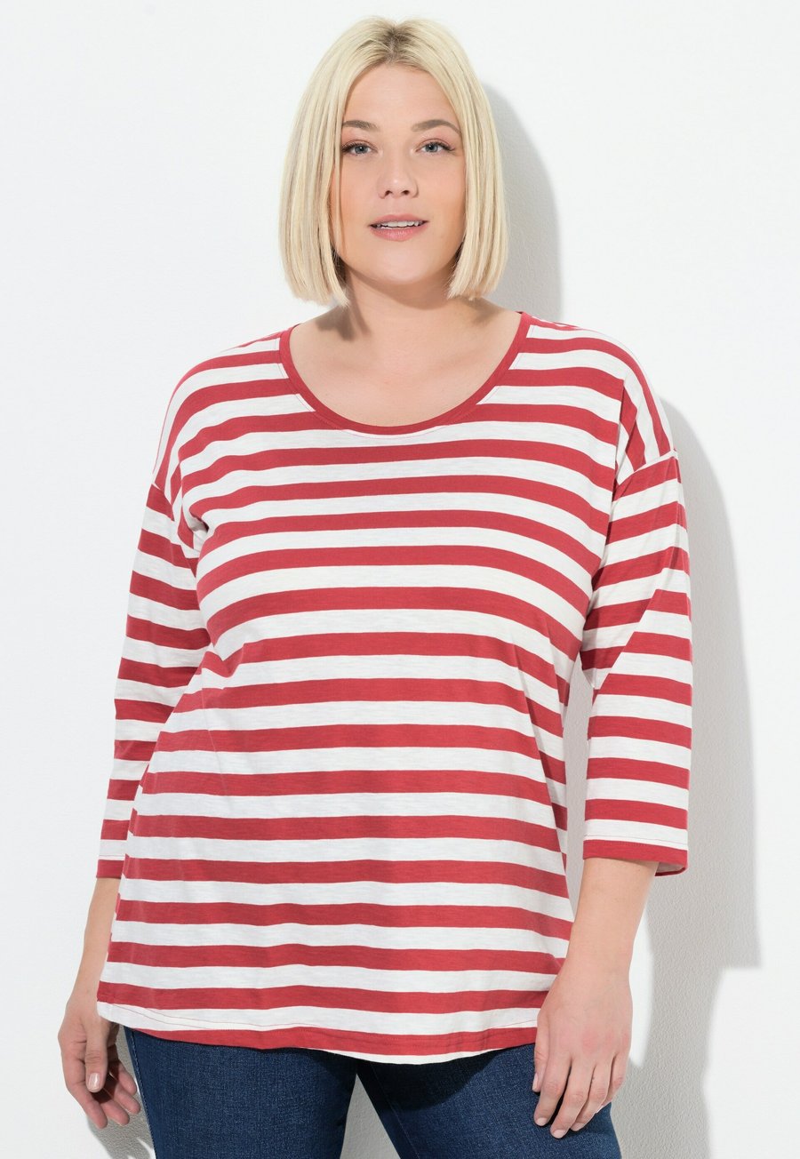 

Топ Ulla Popken RINGEL RUNDHALS, Ruby Red/Red