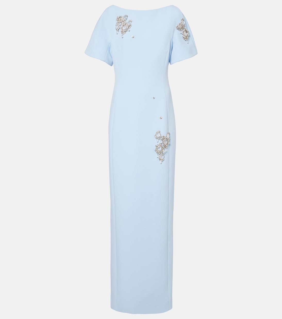 

Коктейльное платье из кружева, украшенное кристаллами Safiyaa, Pale Blue With Crystal