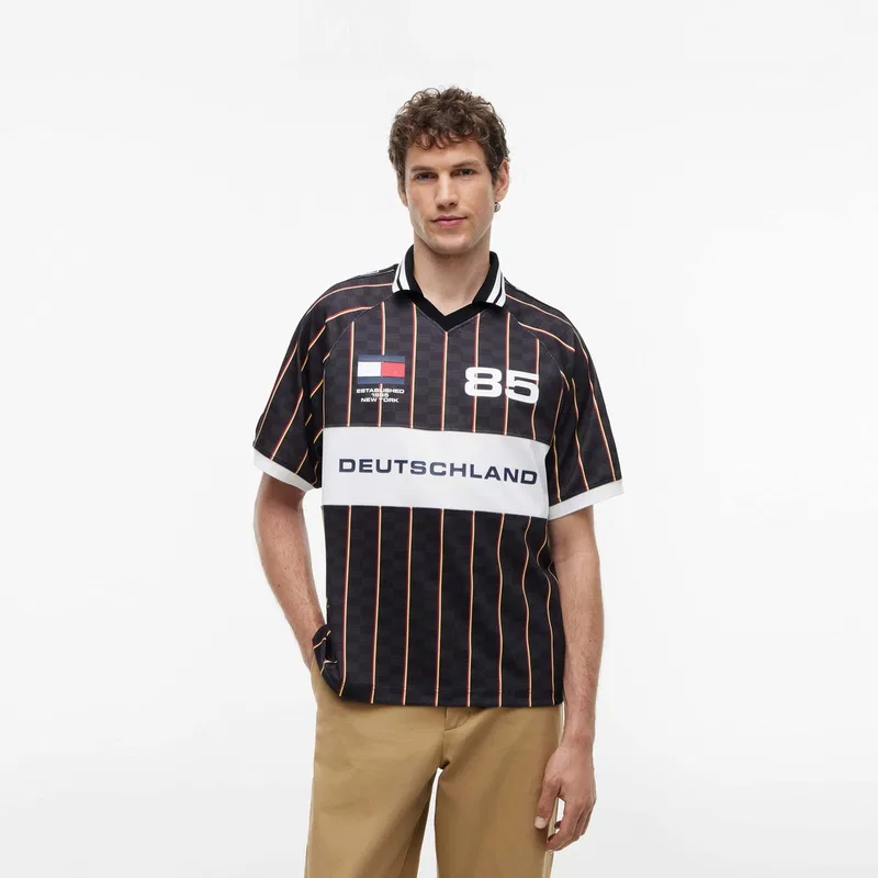 Футболка поло Tommy Hilfiger World Cup Collection черная — фото 4