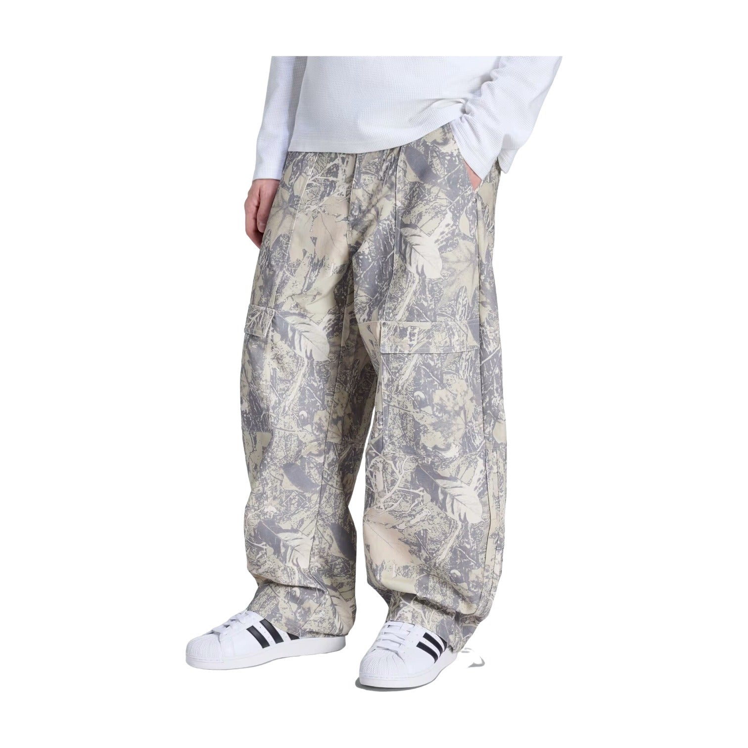 Рабочие брюки-карго Adidas Canvas Cargo Work Pants 'Putty Grey Grey Three Wonder Beige' — фото 2