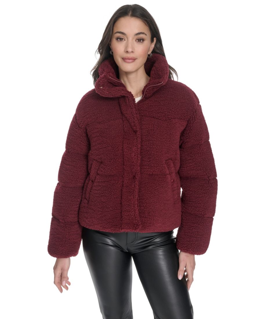 

Женская стандартная пуховая куртка в западном стиле из искусственной овчины Levi's, Tawny Port