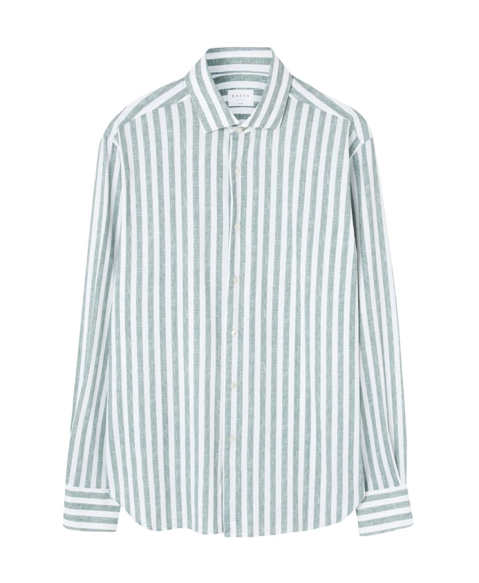 

Зеленая полосатая рубашка из технической ткани Xacus, зеленый