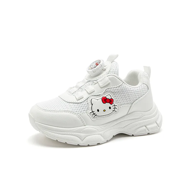 Детские кроссовки Hello Kitty с амортизацией, износостойкие, дышащие, низкие, унисекс Sanrio, белый красный -Hello Kitty — фото 3