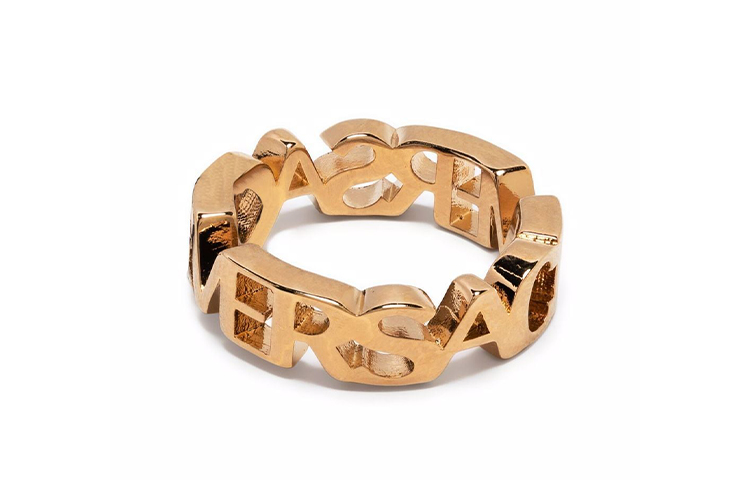

Кольцо с блестящим логотипом VERSACE, золото