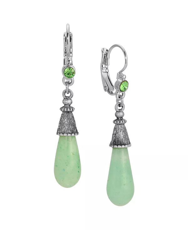 

Серьги-Капли из серебристого авантюрина 2028, green