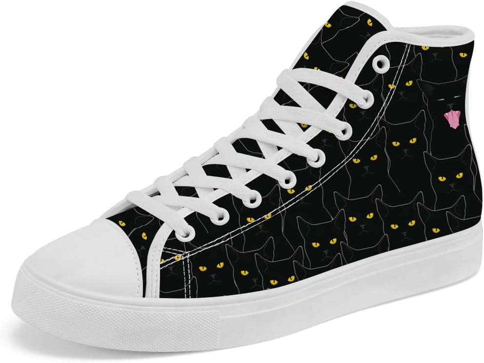 

Кеды на высокой подошве с котиком, высокие кроссовки на шнуровке, повседневная обувь для женщин и мужчин Chebing, желтый