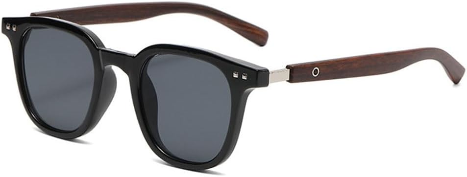 

Классические квадратные солнцезащитные очки в винтажном стиле с заклепками для женщин и мужчин, дизайнерские солнцезащитные очки с леопардовым принтом и дужками под дерево UJNHGQ, Black Black