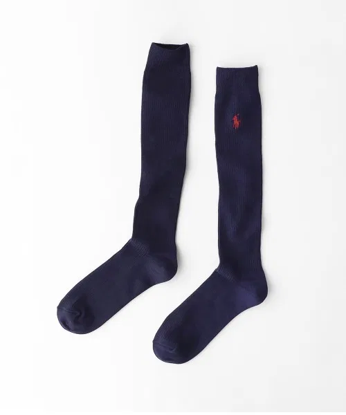 Носки длинные Polo Ralph Lauren с логотипом, антибактериальные, тёмно-синие