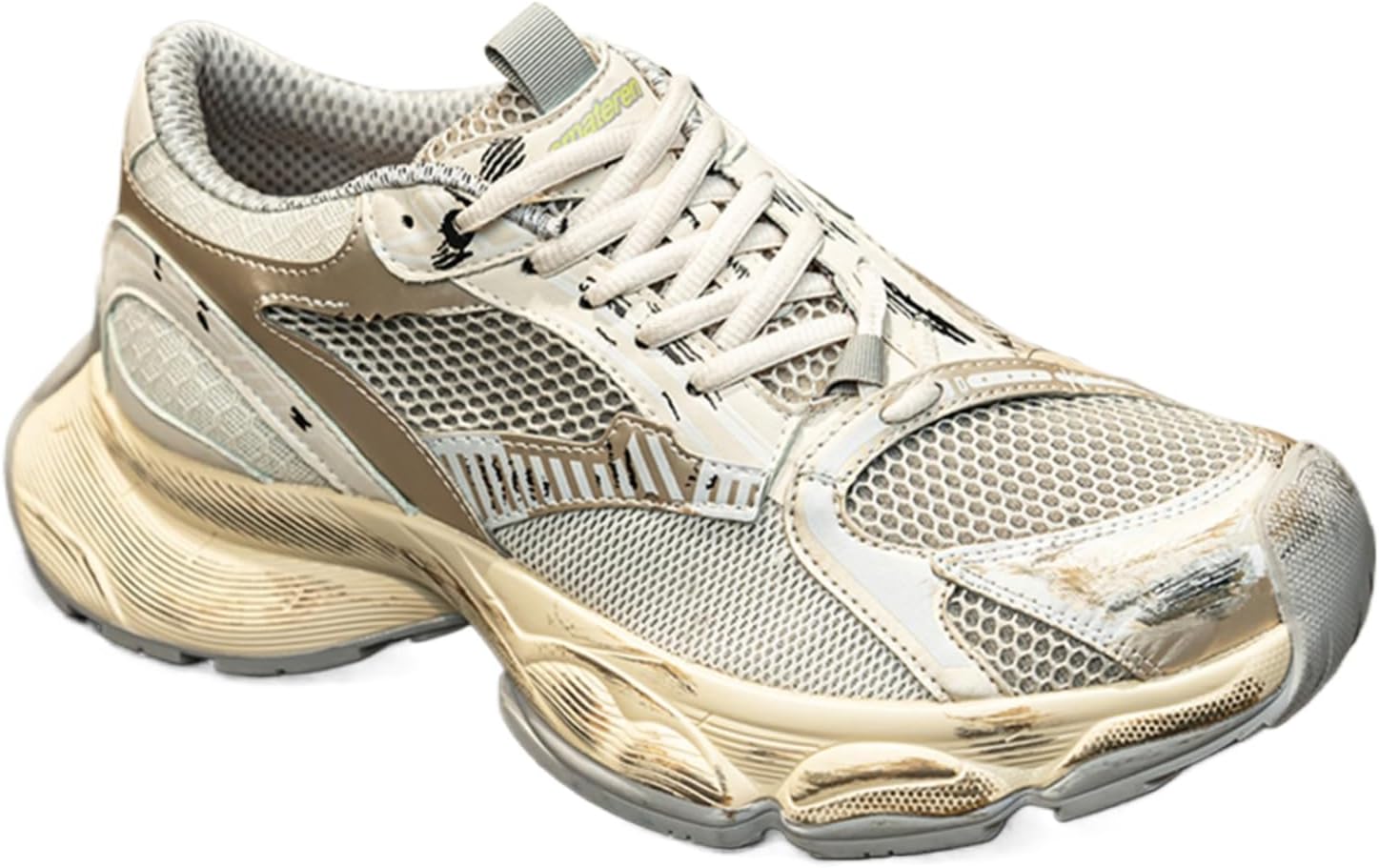 

Мужские модные кроссовки из дышащей сетки с массивной подошвой, удобной и противоскользящей, повседневные обувь Torre для бега, ходьбы и спорта Qklmwes, серый