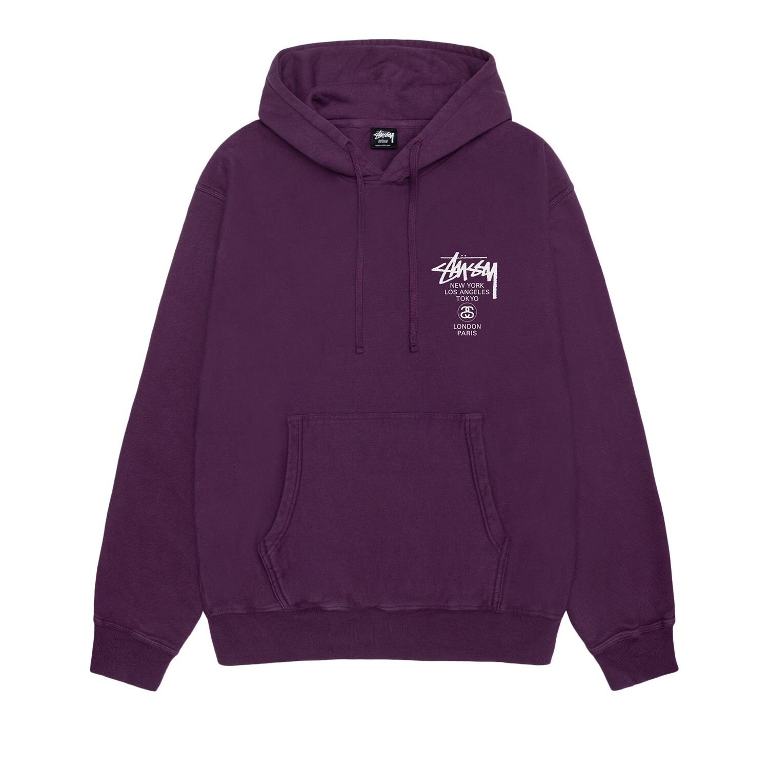 

Толстовка Stussy World Tour фиолетового цвета