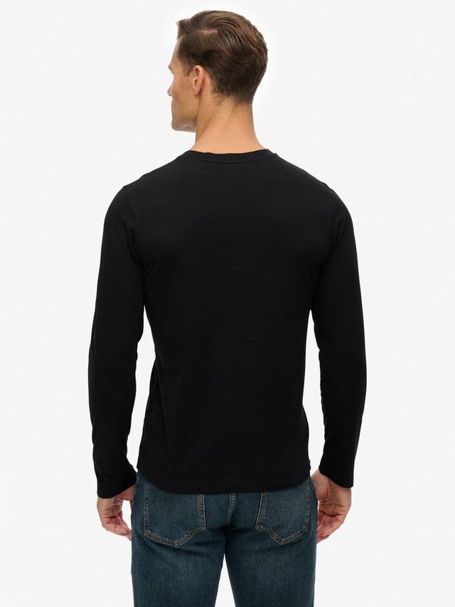 Классическая базовая хлопковая футболка Superdry, Black — фото 2