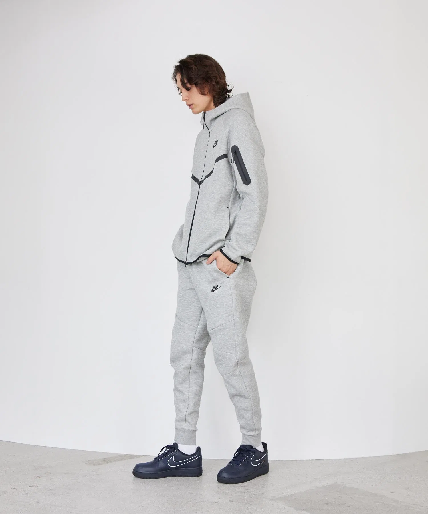 Мужские кроссовки Nike Air Force 1 '07 LV8 из кожи и CORDURA тёмно-синие — фото 3