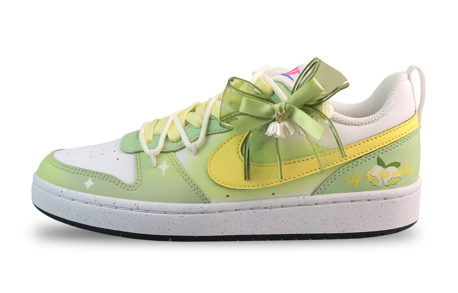 

Кроссовки Nike Court Borough Skateboarding Shoes Women's Low-top Green/White, желтый