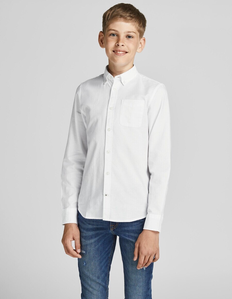 Рубашка на пуговицах стандартного кроя Jack & Jones, белый — фото 2