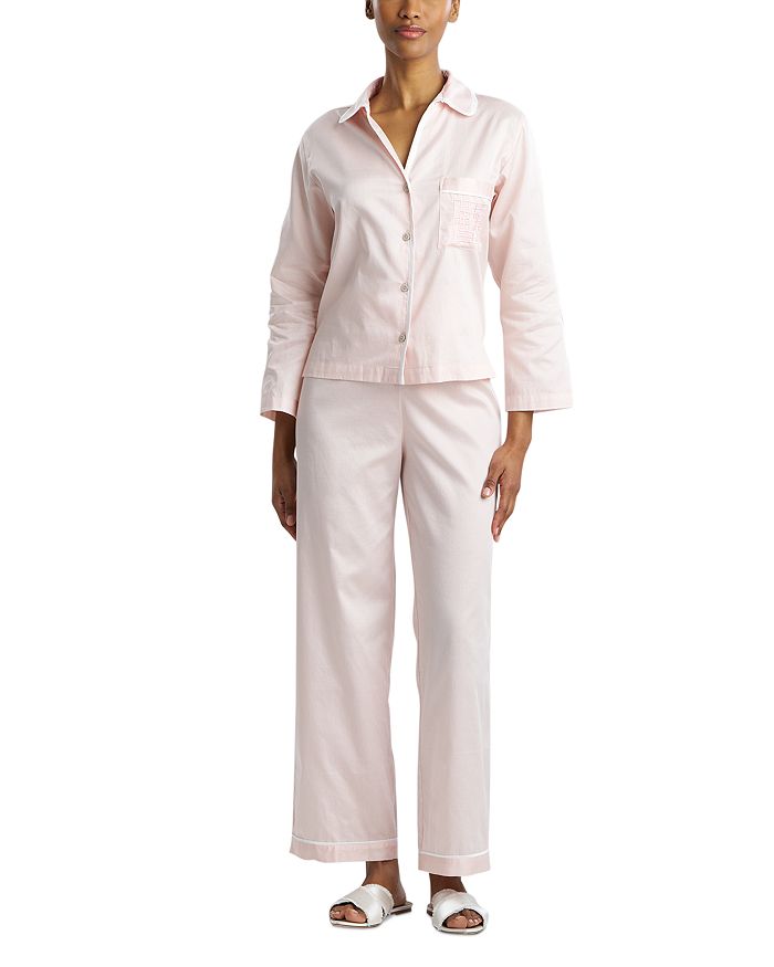 

Сатиновый комплект пижамы Essentials с вышивкой, модель Long Natori, розовый