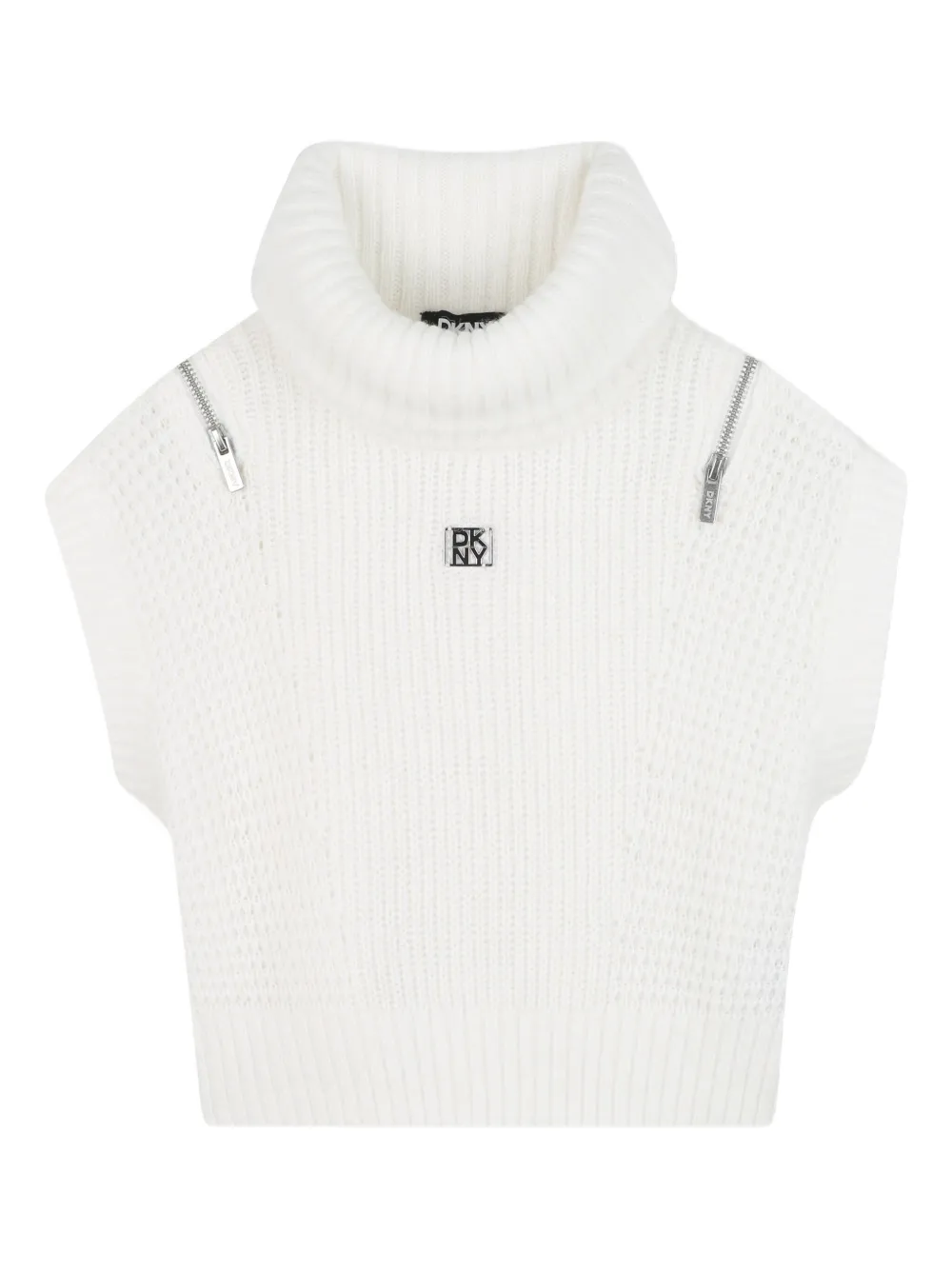 

Свитер с высоким воротником на молнии Dkny Kids, белый