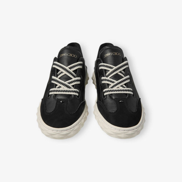 Кроссовки Jimmy Choo Diamond light flex с низким верхом из мягкой кожи, черный — фото 2