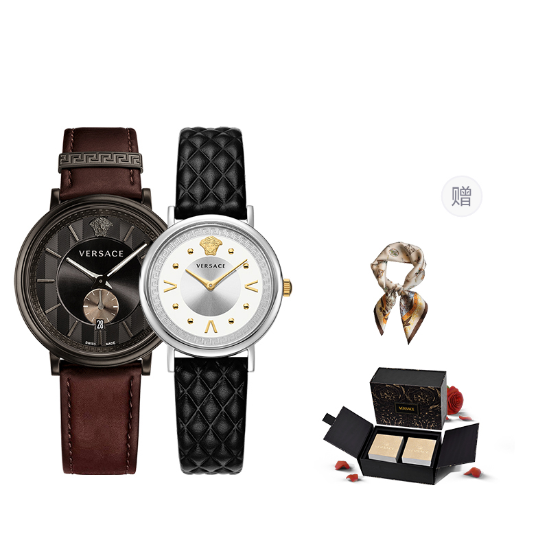 

VERSACE Часы Wrist Watch Quartz Movement Tan Watch Dial Unisex Limited Fortune Box+Silk Scarf
