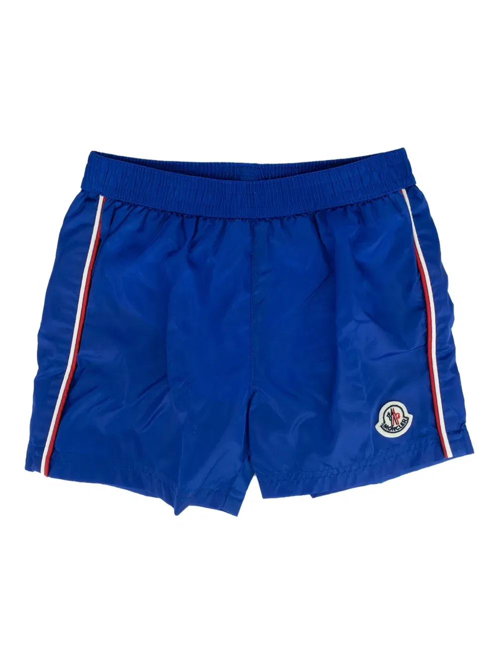 Плавки с боковой полосой и нашивкой с логотипом Moncler Enfant, синий