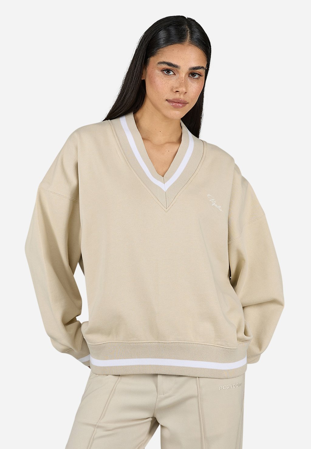 

Толстовка STINA V-NECK OVERSIZED SWEATER Pegador, бежевый