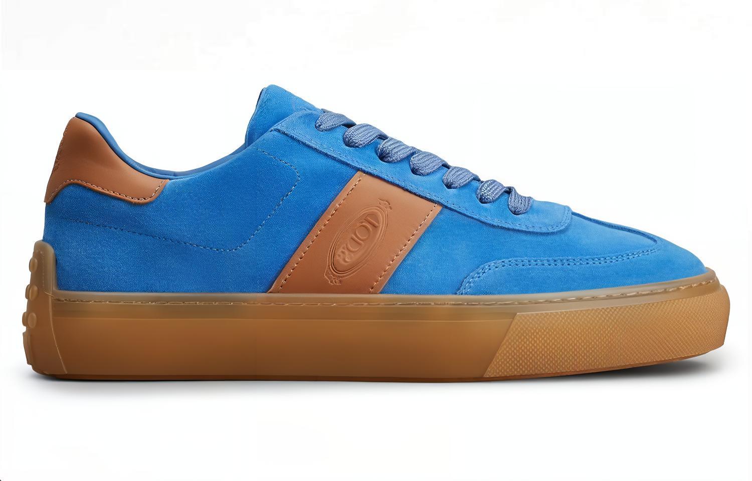 TOD'S Стильные мужские скейтерские кроссовки low top синий коричневый — фото 3