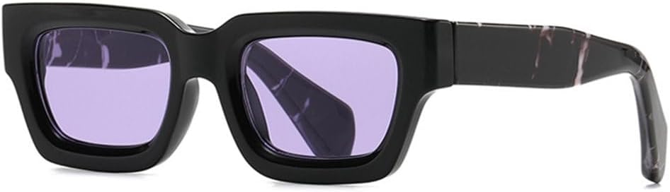 

Модные квадратные солнцезащитные очки для женщин с прозрачными линзами с градиентом цвета "океан", винтажные мужские солнцезащитные очки в стиле панк LJTJTAV, Black Pattern Purple