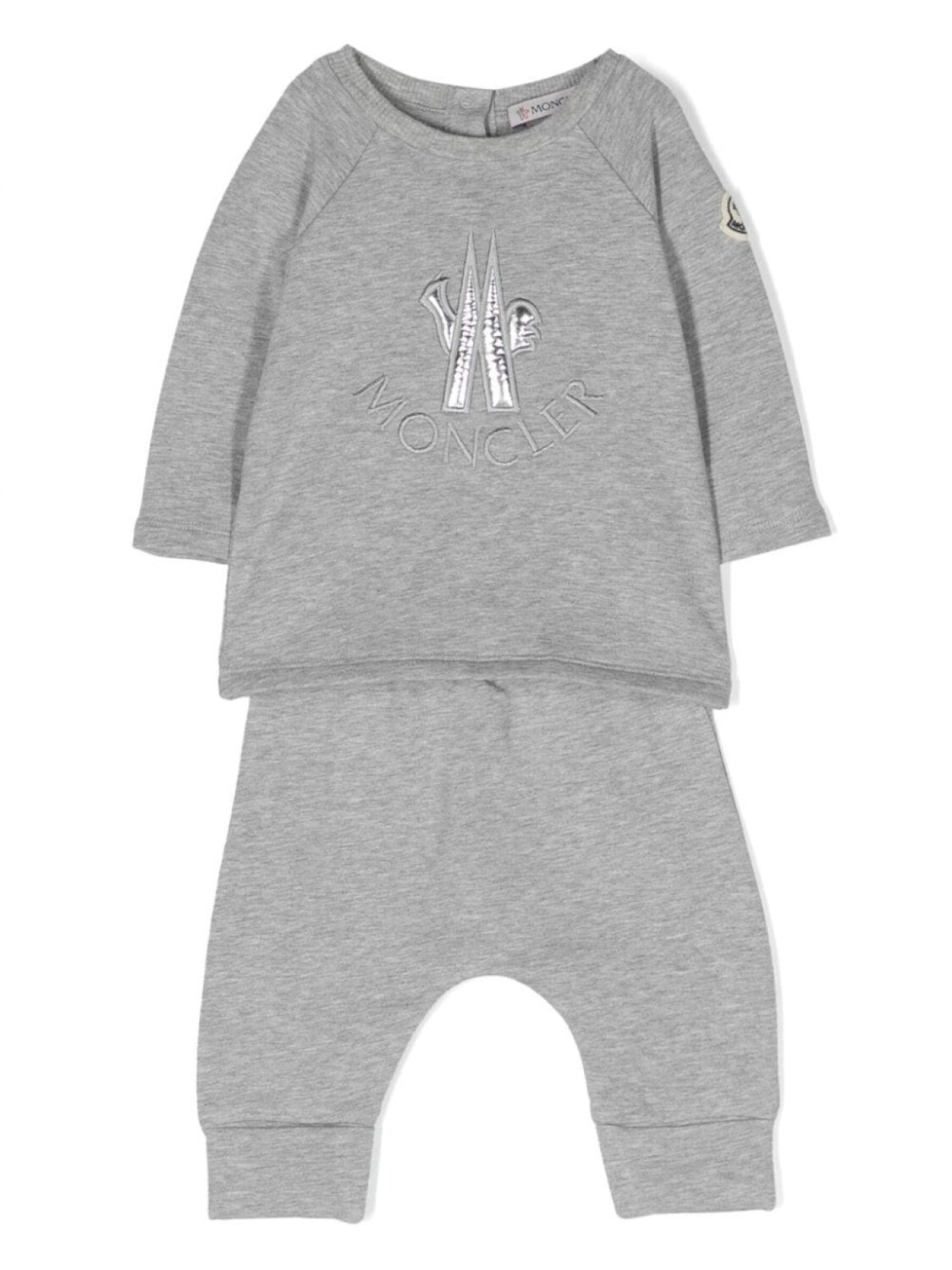 

Moncler Enfant спортивный костюм с вышитым логотипом, серый