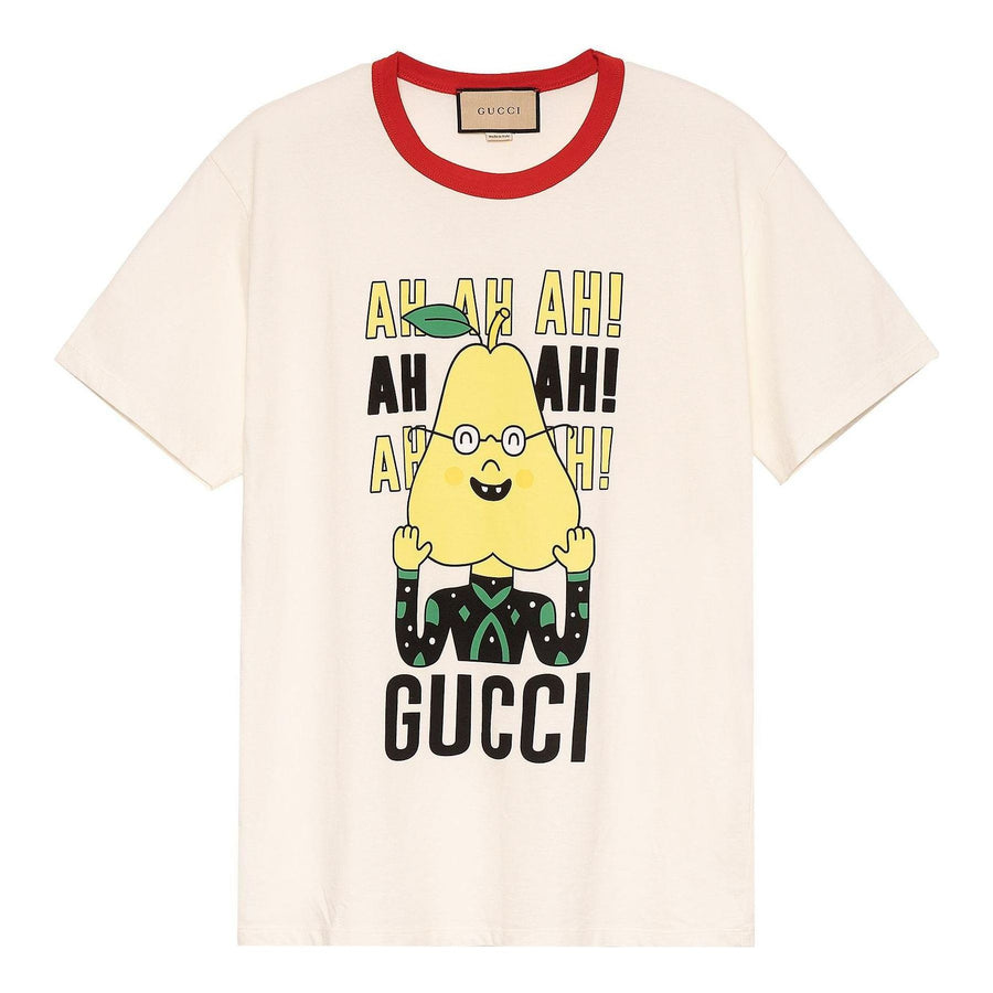 

Футболка Gucci X Pablo Delcielo Pear Print Cotton T-shirt 'White', белый