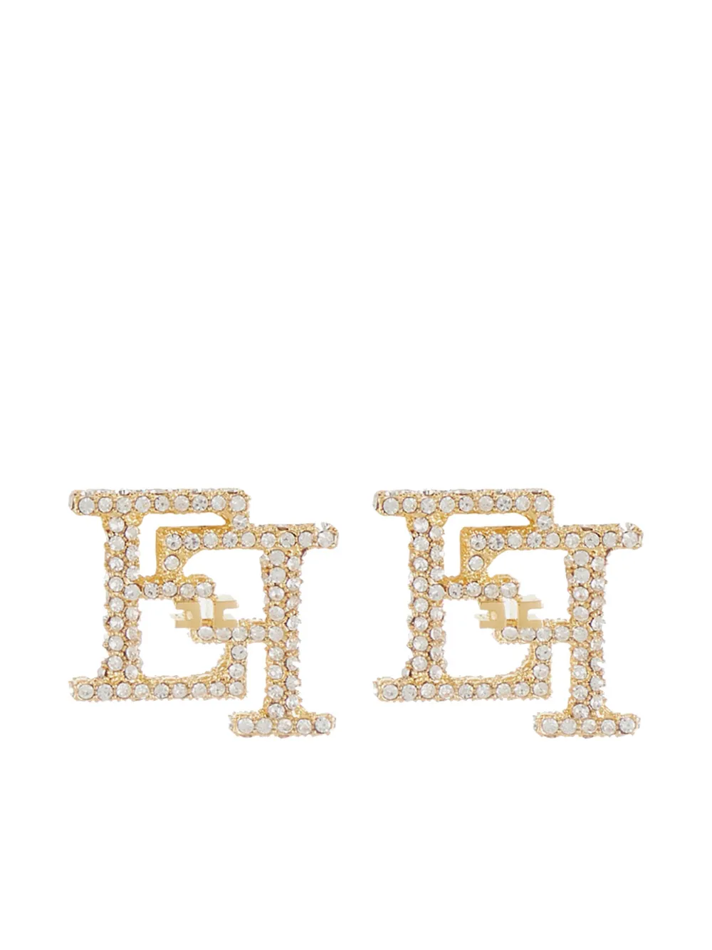 

Серьги с кристаллами и логотипом Elisabetta Franchi, золотой