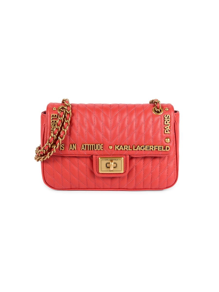 

Кожаная сумка через плечо с логотипом Karl Lagerfeld Paris, цвет Burnt Orange