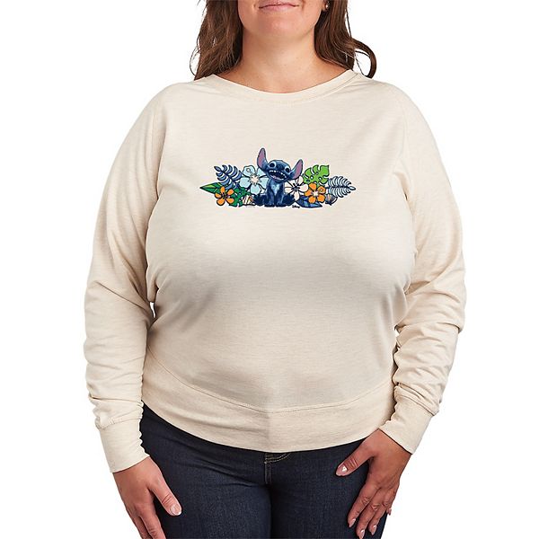 

Футболка Lilo & Stitch Plus Size с длинным рукавом и принтом Stitch Disney, Beige