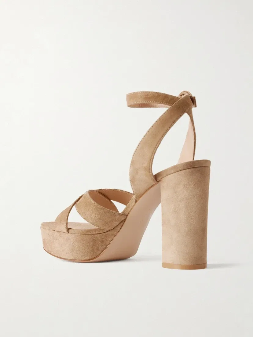 Сабрина замшевые босоножки Gianvito Rossi, коричневый — фото 3