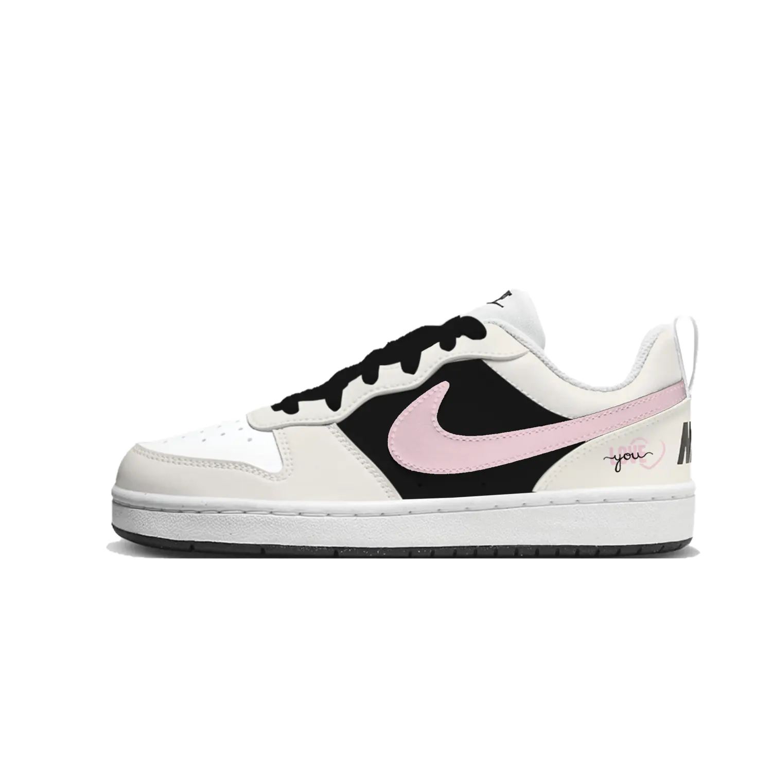 

Nike Court borough lemon joy устойчивые к истиранию низкие детские скейтбординг кроссовки beige pink kids