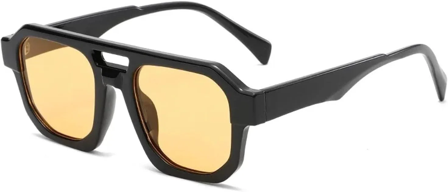 

Модные солнцезащитные очки в винтажном стиле для женщин и мужчин, с двойной перемычкой, модные, с защитой от УФ-излучения UV400, в стиле ретро TKKTLLT, C4