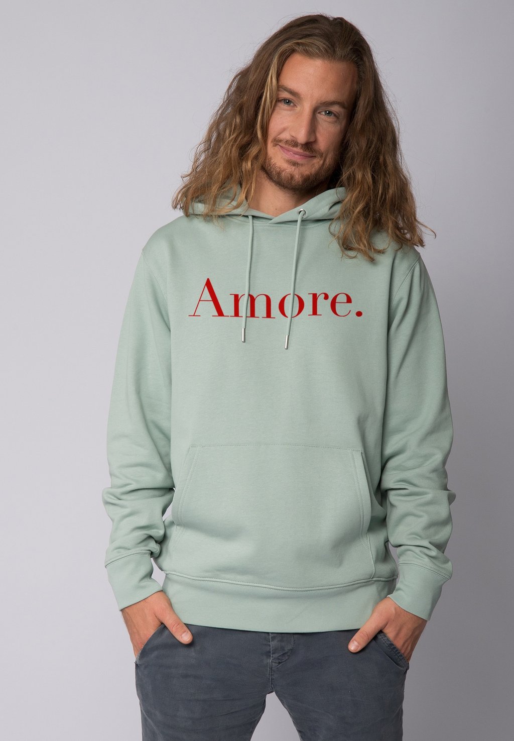 

Толстовка с капюшоном AMORE watapparel, бирюзовый