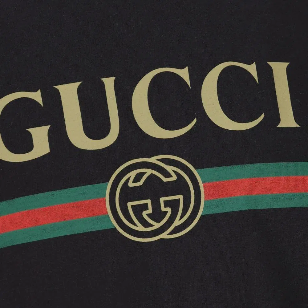 Футболка GUCCI с принтом логотипа, джерси, Black — фото 4