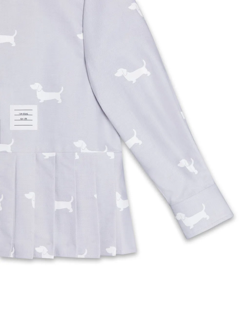 Рубашка с графичным принтом и складками Thom Browne Kids, серый — фото 3