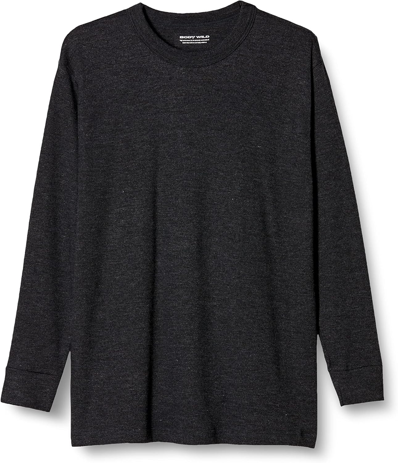 

Мужская футболка Body Wild BW5510, с длинным рукавом, круглым вырезом, плотная, 100% хлопок, термофутболка, черный