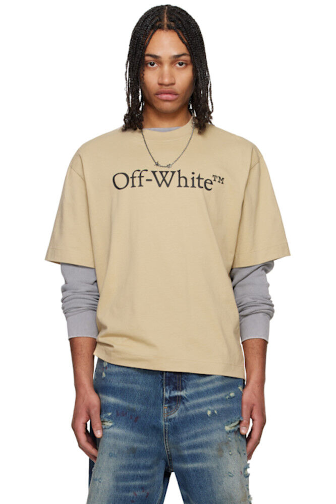 

Бежевая футболка Big Bookish Skate Off-White