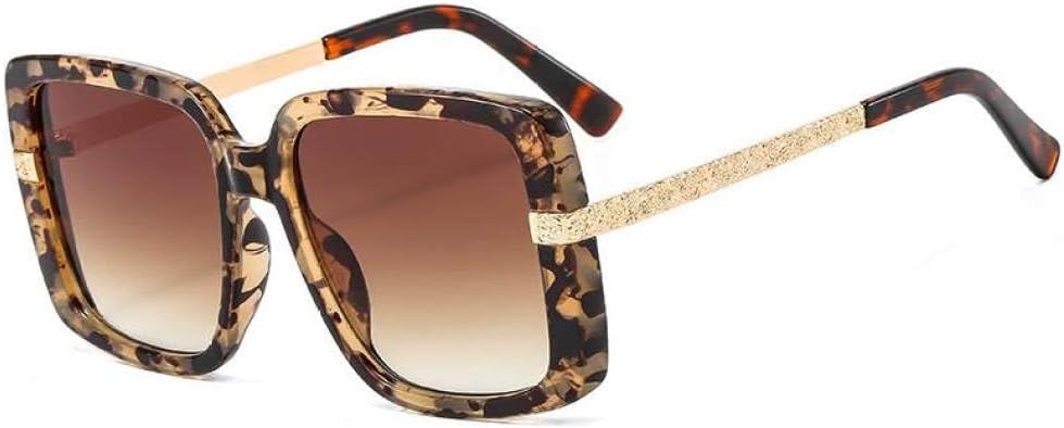 

MUTYNE Модные солнцезащитные очки большого размера в квадратной металлической оправе для женщин. Классические модные солнцезащитные очки с защитой от УФ-излучения, Flower Tea