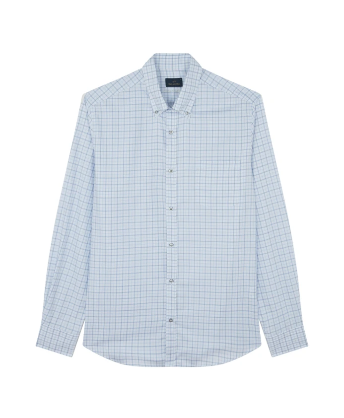 

Рубашка из саржи, прямого кроя, выгодно подчеркивающая фигуру. Paul & Shark, синий