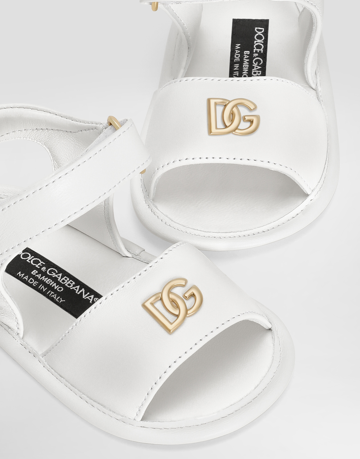 Сандалии из наппы ягненка с логотипом DG Dolce&Gabbana, белый — фото 4
