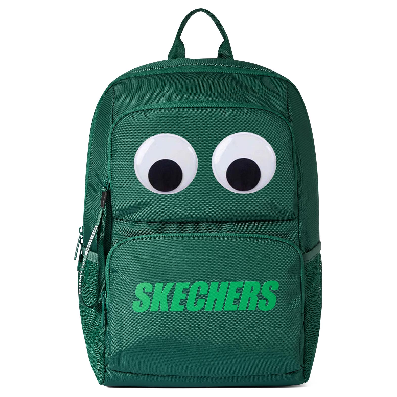 

Рюкзак из ткани унисекс "Счастливый зеленый", наклейки "Большие глаза" в отдельной упаковке Skechers, Радостный зеленый