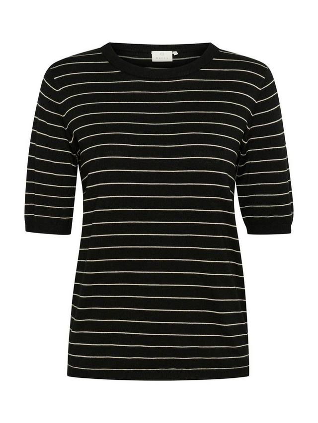 

Lizza полосатый трикотажный топ с короткими рукавами KAFFE, Black/Feather