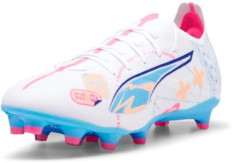 Мужские кроссовки PUMA Ultra 5 Match Vol. Up Fg/Ag, белый/синий/розовый — фото 2