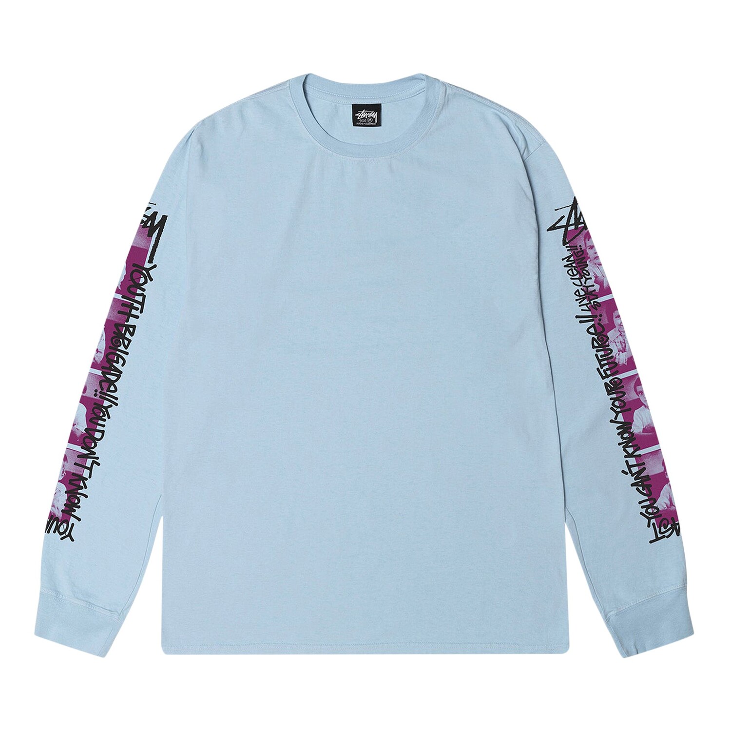 

Футболка с длинными рукавами Stussy Youth Brigade, окрашенная в пигмент, небесно-голубой, Синий, Футболка с длинными рукавами Stussy Youth Brigade, окрашенная в пигмент, небесно-голубой