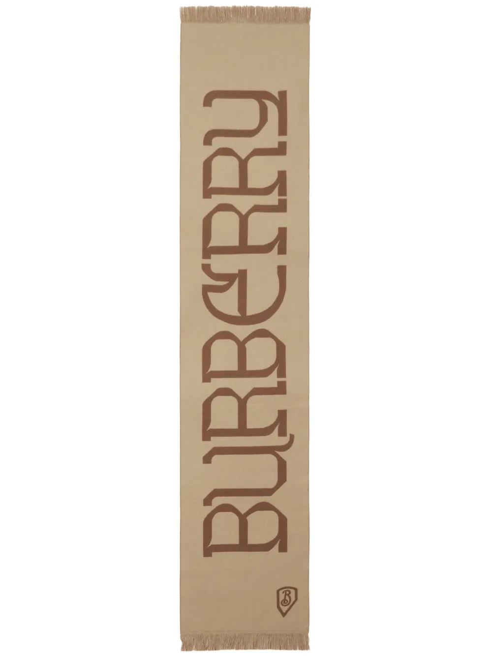 

Шерстяной шарф с логотипом BURBERRY, коричневый